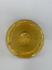 Vintage Tiara Glass Child's Embossed Amber Bowl, Mother Goose Nursery Rhymes, 6"