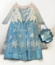 Disney Store Elsa Costume Dress Girls Size 4 Flaws  NWT Purse Set Halloween