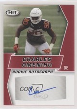 2019 Sage Hit Premier Draft Rookie Charles Omenihu #A18 Auto nz3