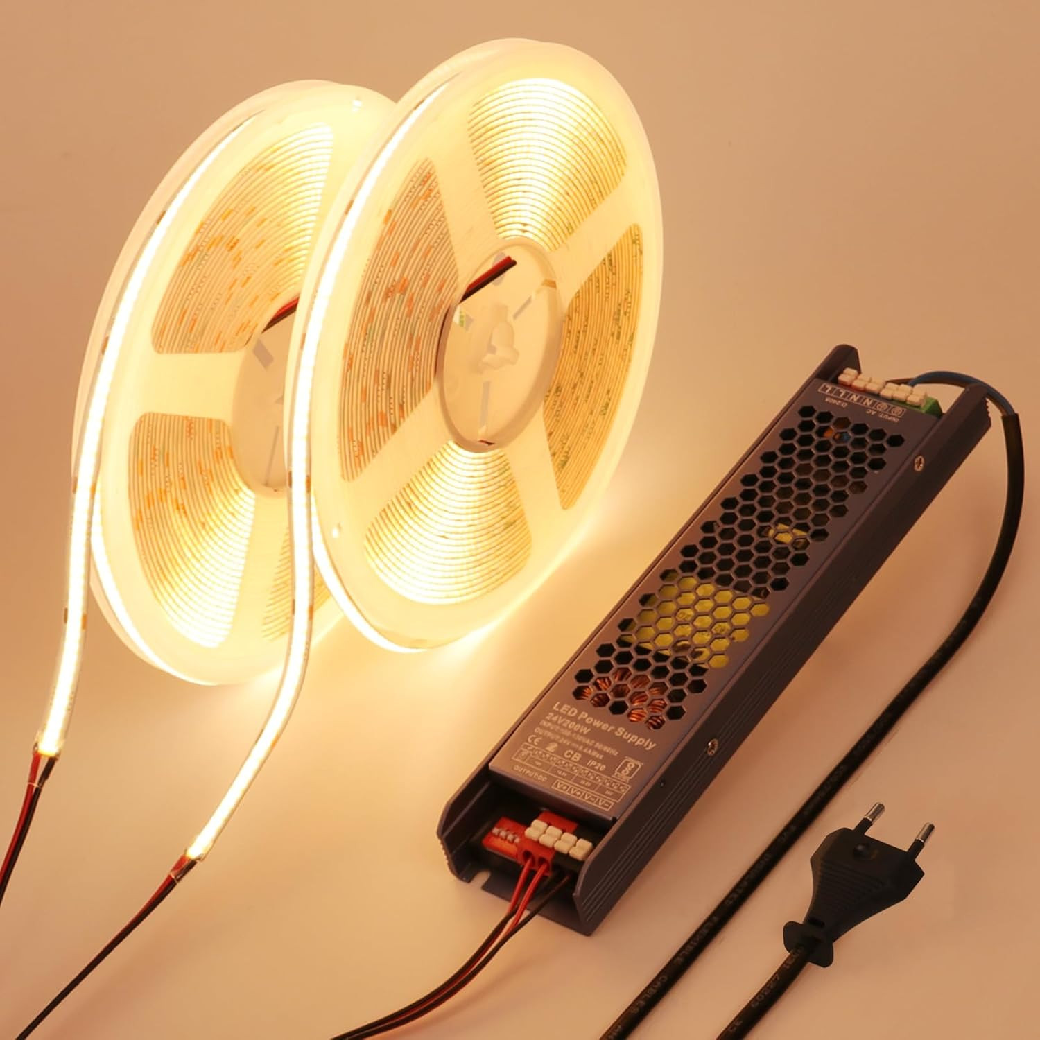 Illuminazione LED COB 24V 20 Metri | 3000K Caldo Accogliente 11W/M