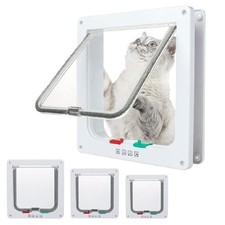 goTeamghjkl Cat Door Flap Outer Size 9.9" x 9.2" , 4 Way Locking Large Cat D...