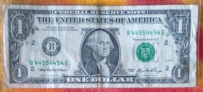 2006 $1 Bill Near Super Repeater Binary Serial B44554454E   Fancy Serial