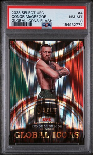 2023 Panini Select UFC - Global Icons Conor McGregor #4 Flash Prizm PSA 8 NM