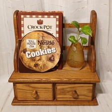 Vintage Handmade Wood Cookbook Stand Recipe 2...