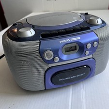 Philips Magnavox Portable CD/Cassette Boombox Tested Read Description
