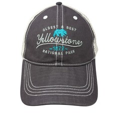 Yellowstone Oldest  Best National Park 1872 Snapback Trucker Hat Gray One Size