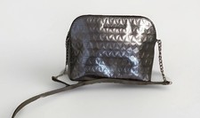 Michael Kors Ava Mini Crossbody Bag Silver Metallic Saffiano Leather NWOT