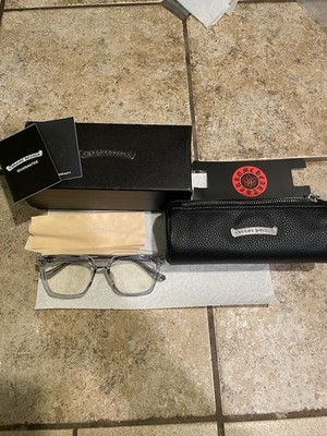 Chrome Hearts Style Glasses, Eyeglasses, Clear Lens, 55-18-150 Smoke/Clear Frame