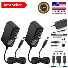 12V 1A AC/DC Power Supply - 2 Pack Lightweight Wall Adapter for Versatile Use