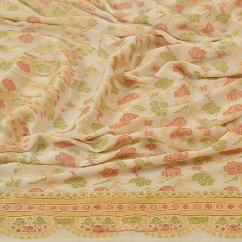 Indian Vintage Beige Dupatta 100% Pure Cotton Printed Long Stole Scarves Soft Veil Hijab Floral Design Boho Fabric For Dress main image 1