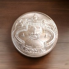 Versilberte BRONZE Medaille VATIKAN, Papst Johannes Paul II., Petersdom ROMA 