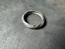 2.48g Vintage Sterling Silver 925 Textured Band Ring Sparkling M Size 6.5