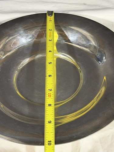 VTG Baroque Silverplate Round Serving Plate 10” Ornate Handles - Afbeelding 4 van 5