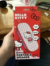 Hello Kitty Bluetooth Portable Speaker Sanrio Red Pink Rechargeable Battery