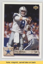 1992 Upper Deck Wrong Back ( on Back) Carnell Lake Troy Aikman #487 HOF READ 2u3