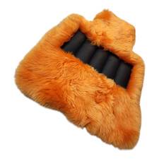 Orange Genuine Sheepskin Floor Mats For Rolls Royce Cullinan 2019-2025