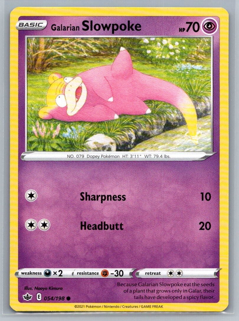 Galarian Slowpoke 54/198 Chilling Reign Common Pokémon TCG 2021