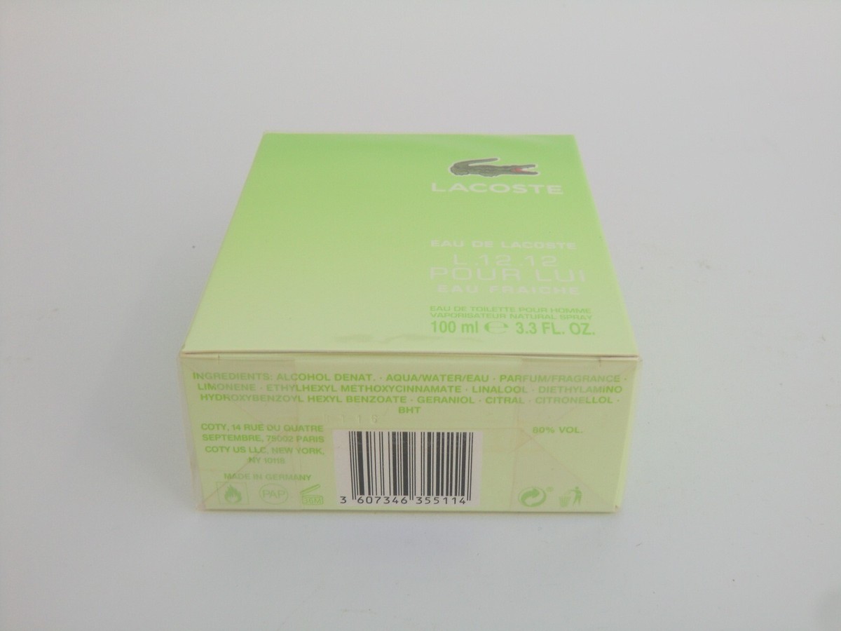 Lacoste Pour Lui L.12.12 Eau Fraiche EDT Nat Spray 100ml