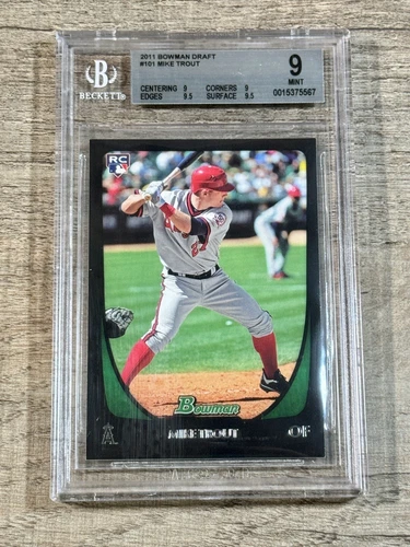 Mike Trout 2011 Bowman Draft RC Rookie Card #101 BGS 9 Mint Angels