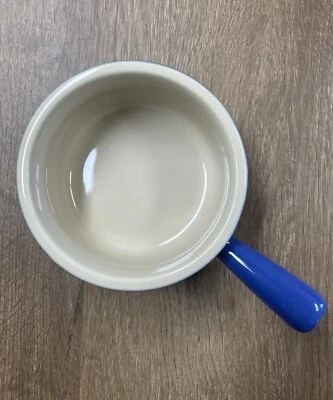 "Cobalt" LE CREUSET 5" Stoneware French Onion Soup Bowl w/ Handle NWT 16 oz Blue
