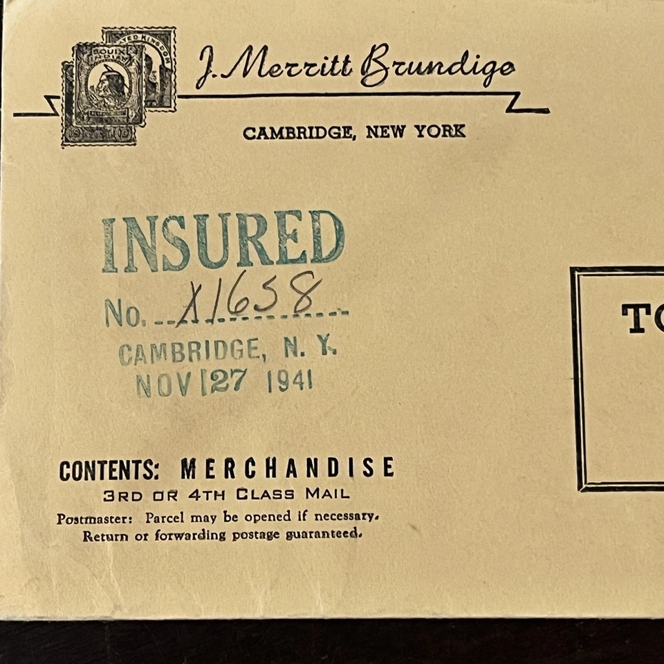 ERROR 1941 US INSURED COVER DEBRIS IN CANCEL MACHINE NEW YORK TO SEATTLE - Image 3 of 4