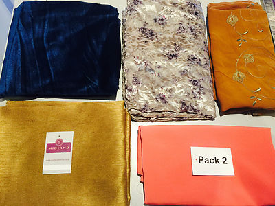 Gemischtes Sortiment Stoffpaket 5 Reste Patchwork Quilten Basteln M630 Mtex