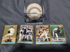 Nolan Ryan signed Hall of fame baseball w/5 cards (Please read the description)