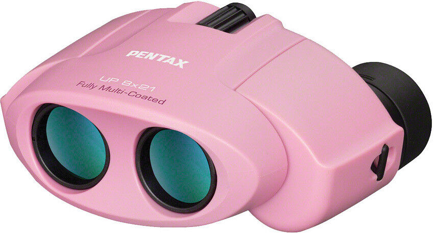 Pentax UP 8x21 Binoculars Pink Knife 61803 Porro Prism. Center focus. Measures 3