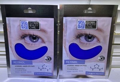 GLOBAL BEAUTY CARE Retinol Hydrogel Under Eye Pads, Anti-Wrinkle Serum~set of 2!