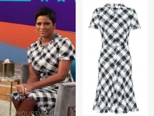 Abito midi Alexander McQueen 2019 a quadri boucle tweed plissettato taglia 44