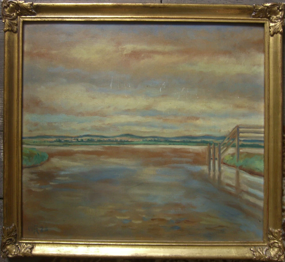 ::MONOGRAMM G.A 1923 °ÖLGEEMÄLDE SEEUFER IMPRESSIONIST LANDSCHAFT ANTIK QUALITÄT - Bild 1 von 1