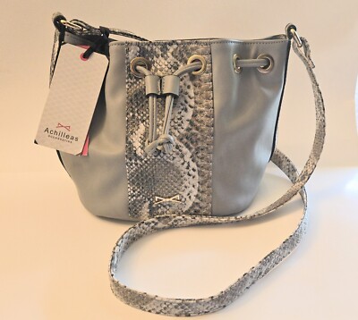 NWT Achilleas Gray Snake Print Hobo/Crossbody Purse Shoulder Bag 