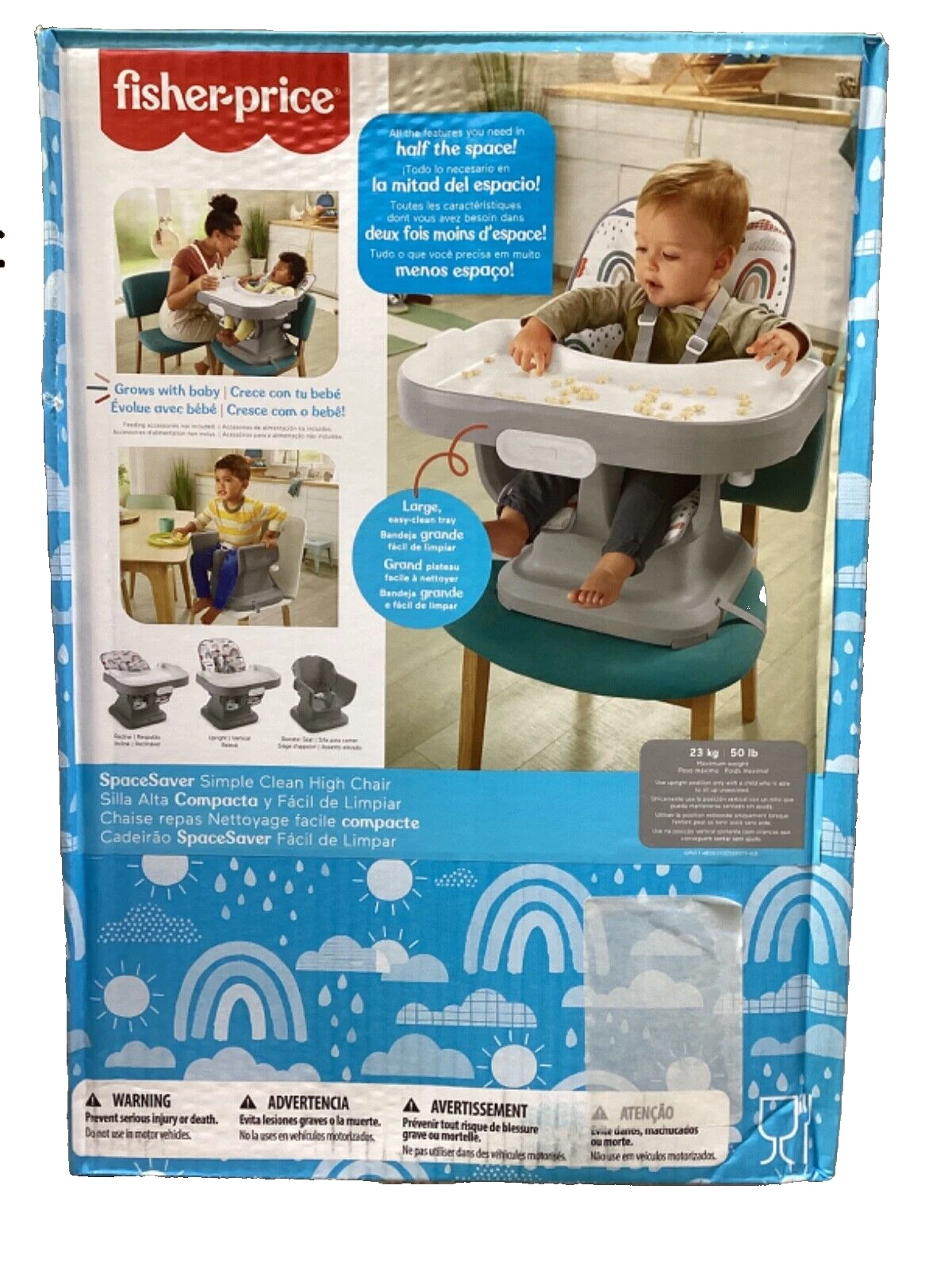 Fisher-Price Space Saver Simple Clean High Chair with Wraparound Deep Dish Tray
Opens in a new windo