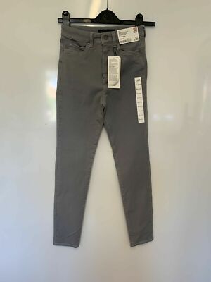 UNIQLO Womens Grey Skinny Fit High Rise Ultra Stretch Ankle