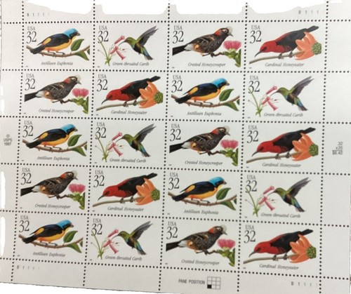 Tanzania 1997 - Birds of The World - Sheet of 6 Stamps - Scott