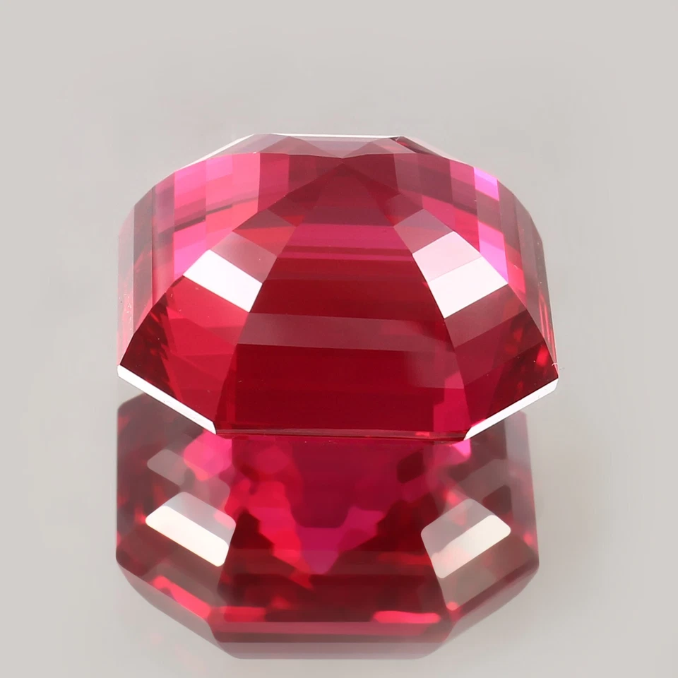 AAA Natural Flawless Museum Grade Burma Ruby Loose Gemstone Asscher Cut 25x25 MM - Image 4 of 4