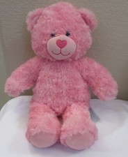 Build A Bear Workshop Pink Plush Bear Stuffed Curly EUC