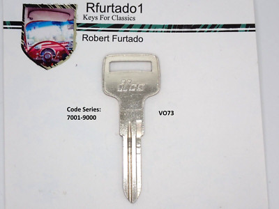 Primary Key Blank for Volvo, Delorean, & MG 1970's 80's (see listings) VO73