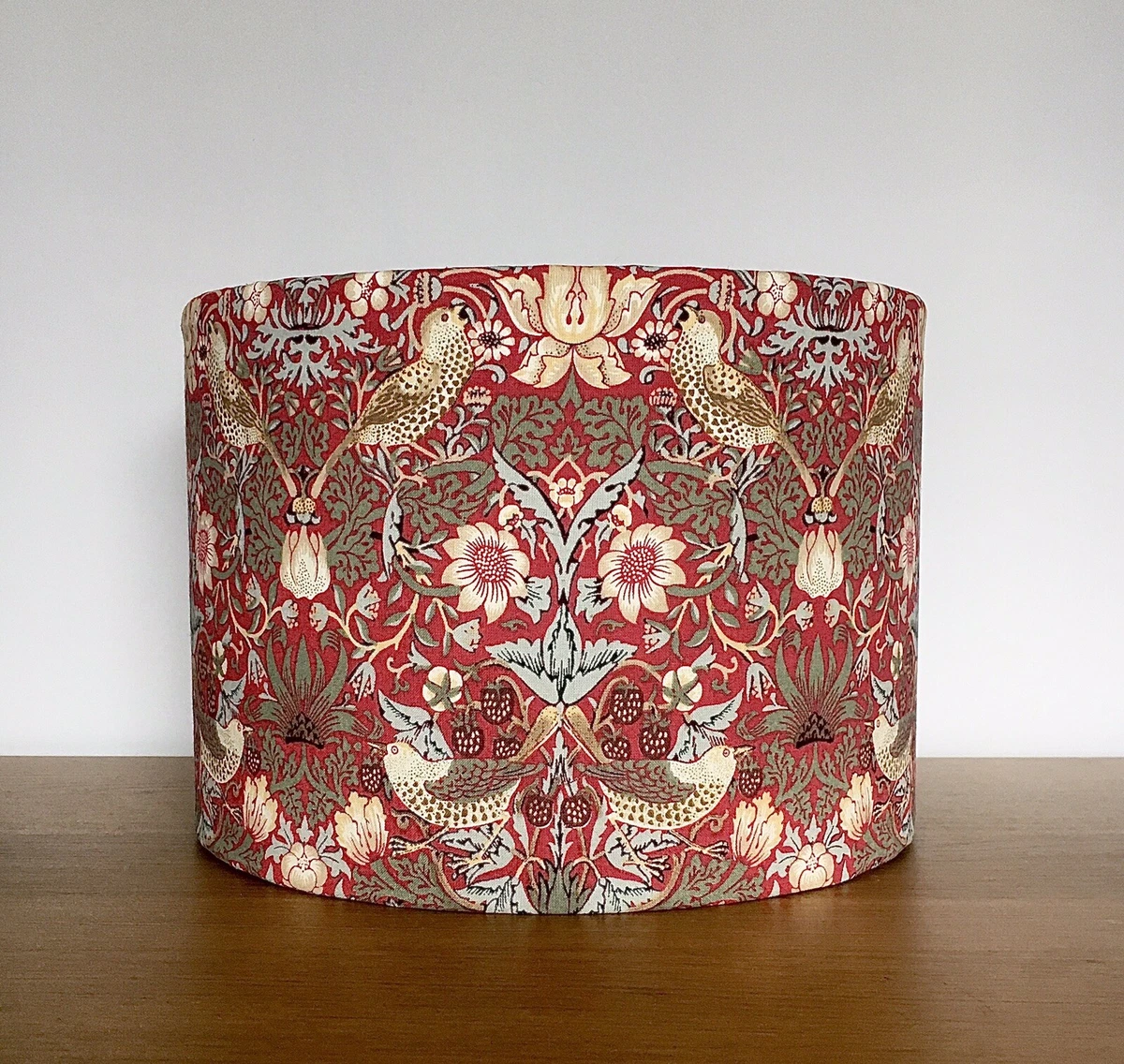 William Morris Red Strawberry Thief Fabric lampshade Ceiling Pendant Table Lamp