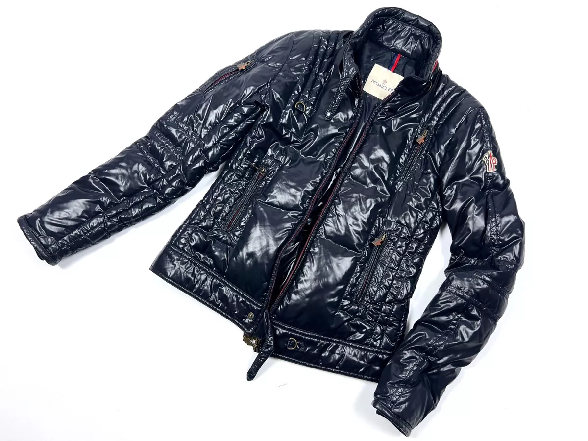 Auth Women's MONCLER Grenoble Navy Blue Zip Up Down Puffer Jacket - 2 M