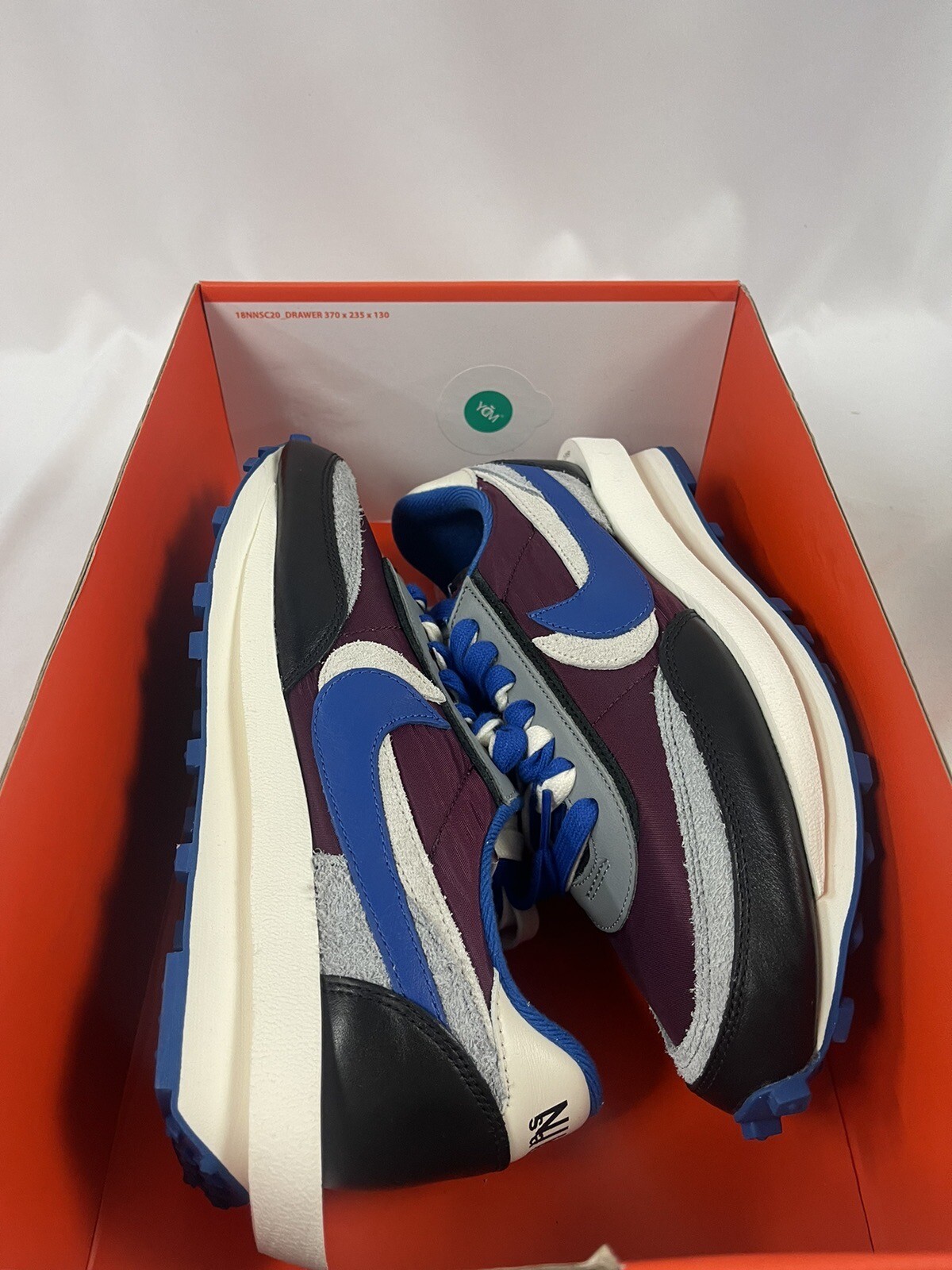 SACAI X NIKE Nike x Sacai x Undercover LD Waffle Night Maroon Royal DJ4877 600 da uomo taglia 9