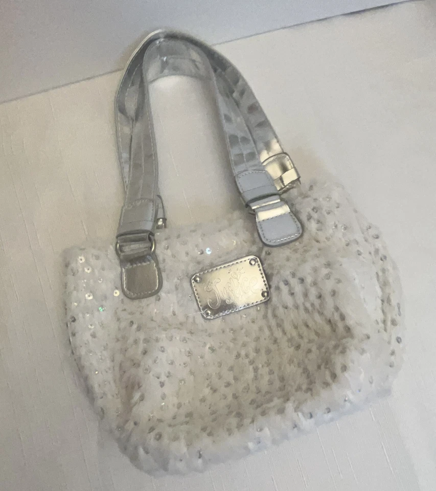 Mini bolso Justice de piel sintética blanco brillante Foto 4 de 4