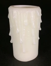 NEW 2" IVORY PolyBeesWax Chandelier Candelabra Candle Cover with DRIPS  #CC900I