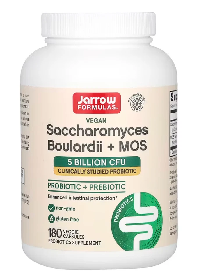 Saccharomyces Boulardii Plus MOS, 5 mil millones, 180 cápsulas vegetales de liberación retardada Foto 3 de 4