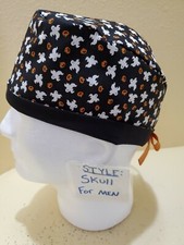 Ghosts mini Halloween Men's Skull/Chemo Surgical Scrub Hat/Cap Handmade