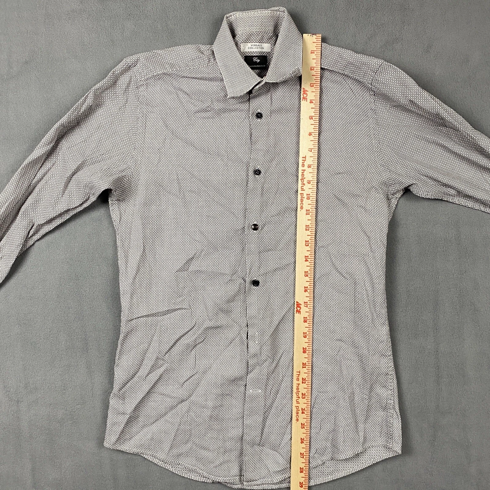 Camicia abito Versace Collection City da uomo 39 maniche lunghe cotone abbottonato