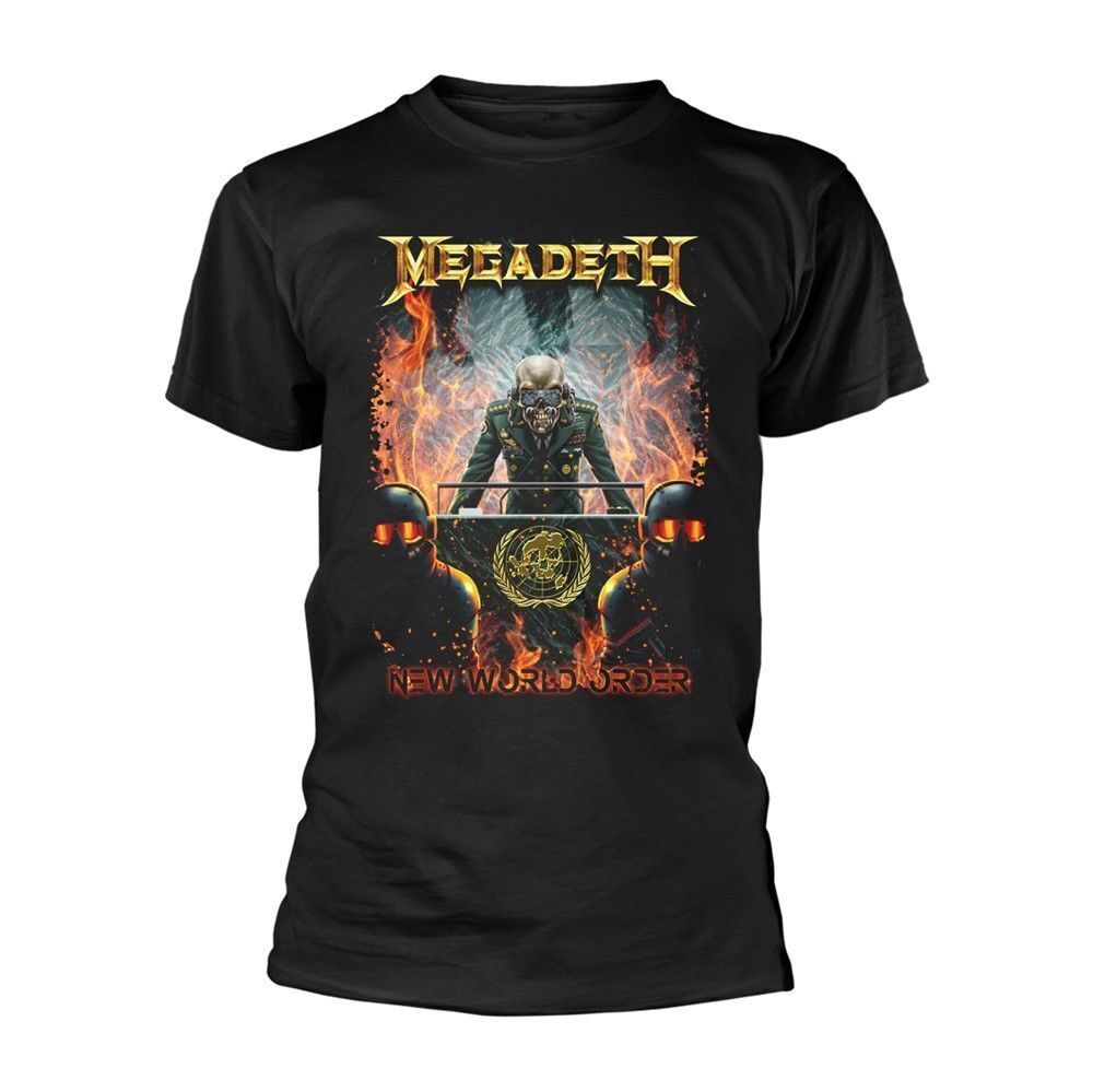 Megadeth New World Order Black T-Shirt for Men S-5XL Metal Band Tee  