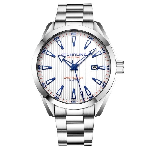 Stuhrling 3953 3 SYMPHONY data al Quarzo Bracciale in Acciaio Inox Orologio  Da Uomo | eBay