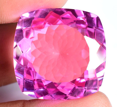Flawless 64.45 Ct Natural Mogok Pink Ruby Cushion Cut Certified Loose Gemstone
