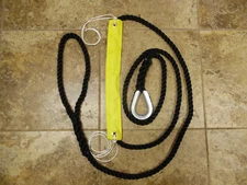 5/8" x 12 ft Black 3 Strand Nylon Mooring Pendant W/18" Chafe Guard